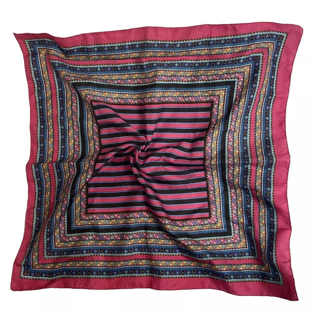 Head Scarf for Women Square Southwestern Silky Multicolor 25 1/2" x 26 1/2"